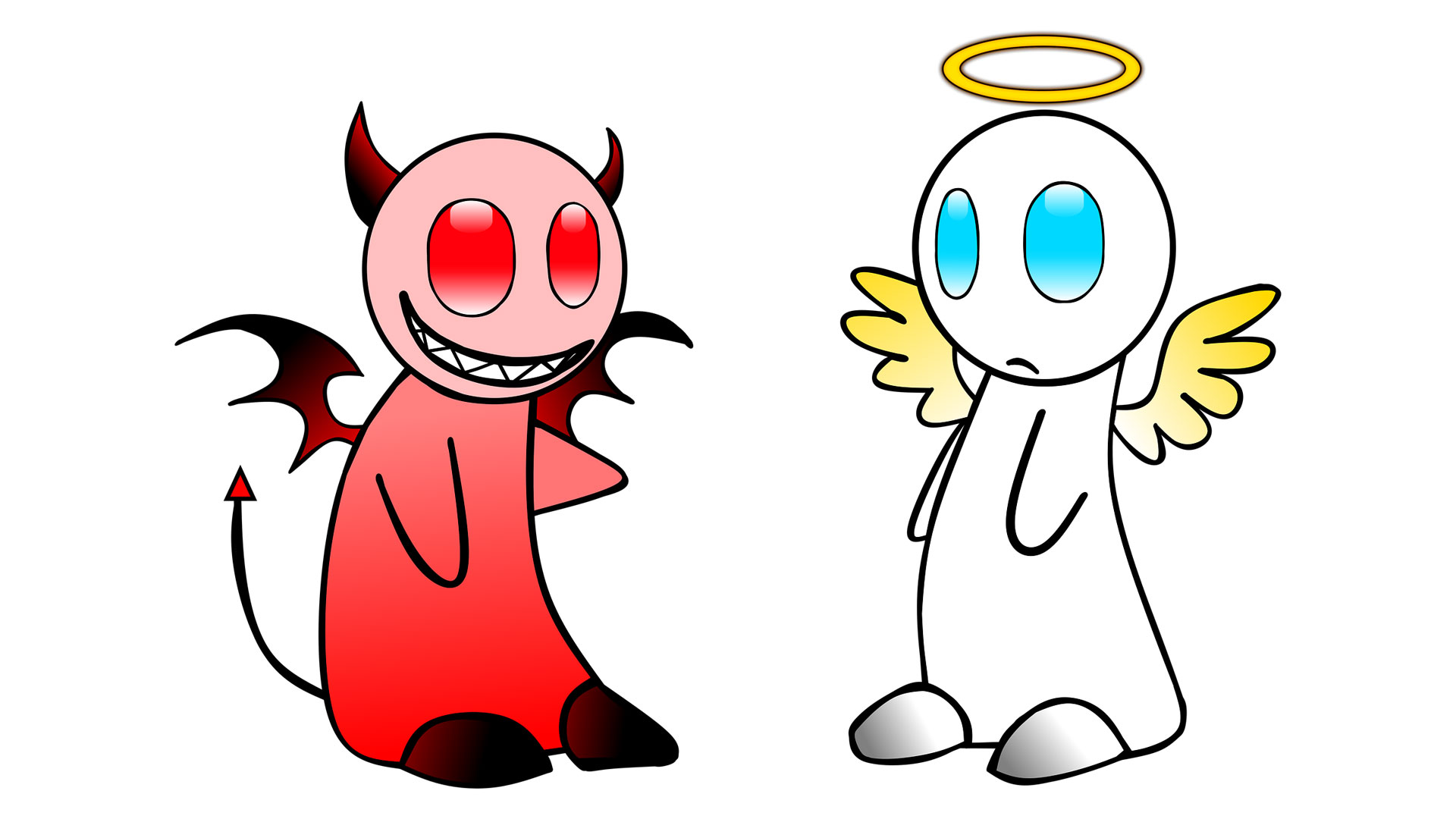 Нарисувани ангел и демон